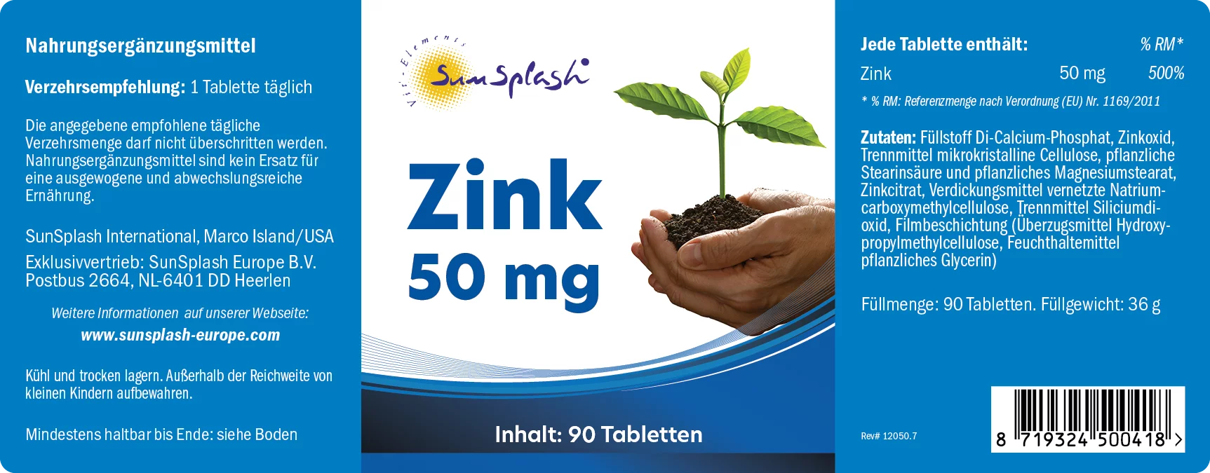 Zinco 50 mg (90Tabl.)